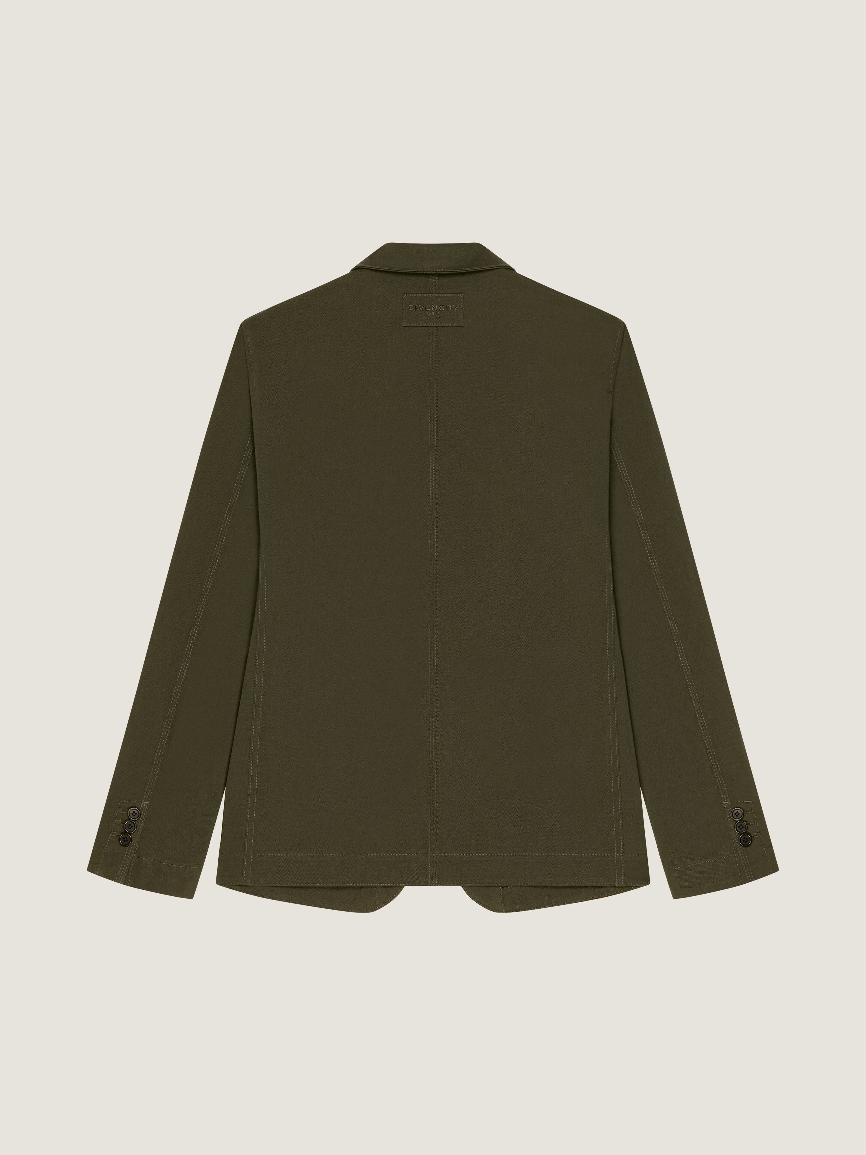Single-breasted deconstructed jacket in cotton